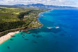 Waimea Bay view north shore Oahu Hawaii