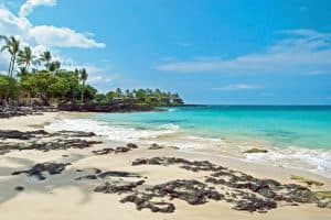 White sand beach on Hawaii Big Island