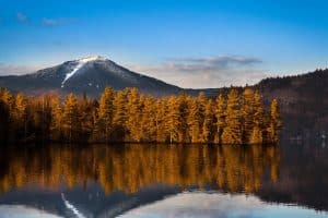 Whiteface mountain peak viewed from Paradox Bay in Lake Placid