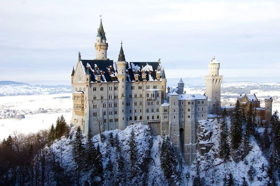 Neuschwanstein castle in winter Schwangau Germany sp
