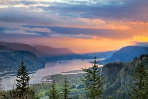 Sunrise Over Crown Point at Columbia River Gorge