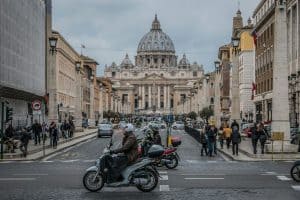 People in St Peter's Square rome italy sp