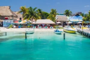 boat dock coast of the island of Isla Mujeres