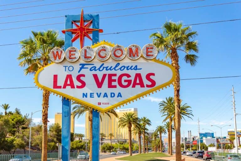 Welcome sign at the start of the famous Las Vegas Strip