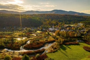aerial view of stowe vermont usa sp