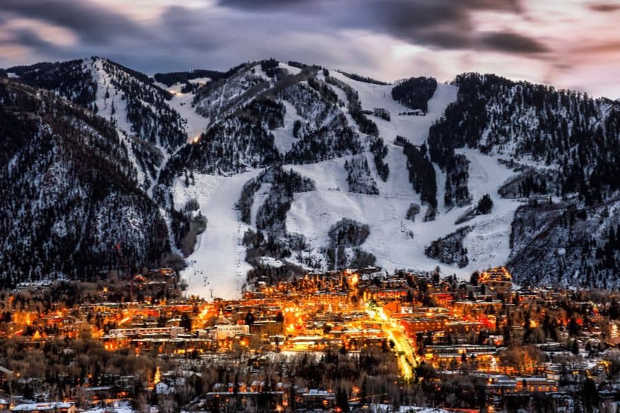 Looking at Aspen Colorado during the winter season