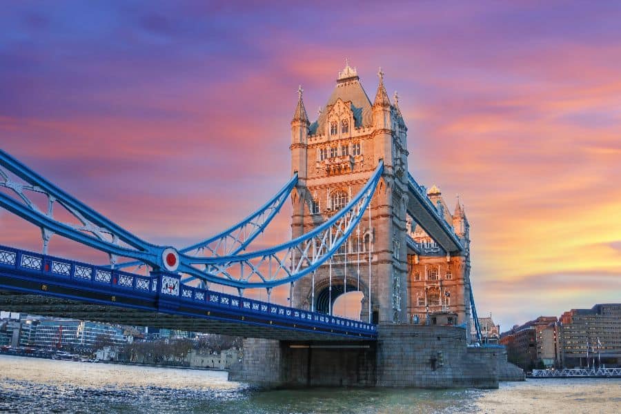 Tower Bridge in the evening London England UK