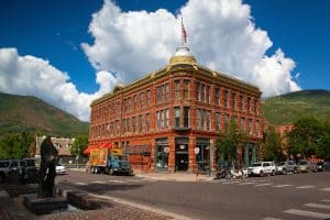 town view of Aspen in Colorados Rocky Mountains