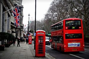 2 Deck Bus Near People in london sp