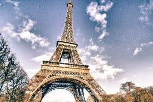 Colors of Eiffel Tower in Winter paris