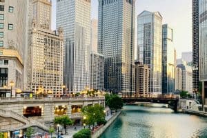 chicago riverwalk in Chicago United States sp