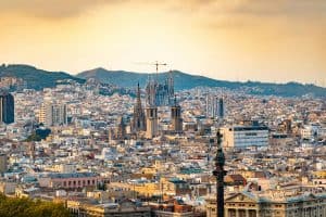 aerial of Barcelona CT Spain sp