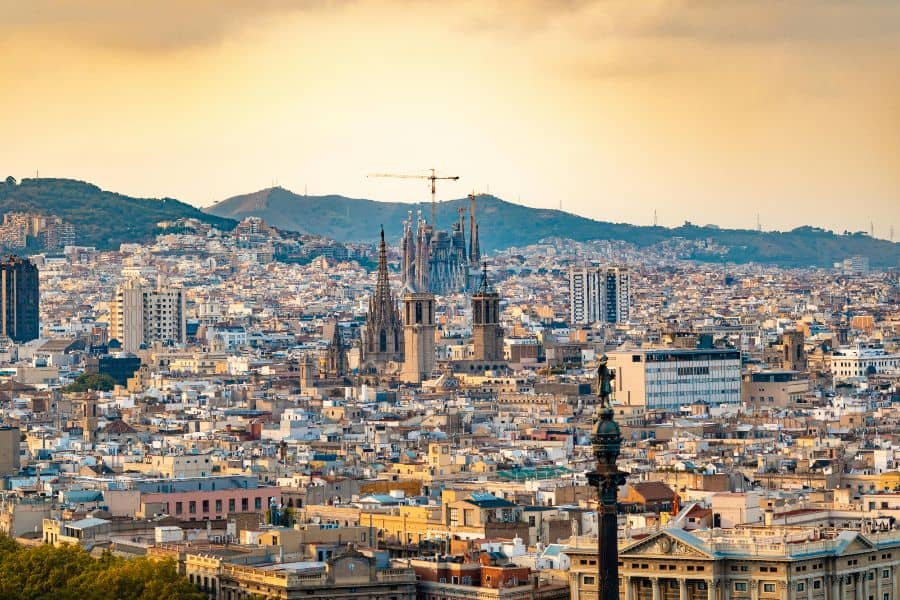 aerial of Barcelona CT Spain sp