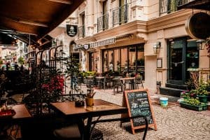 cafes lining the streets sp