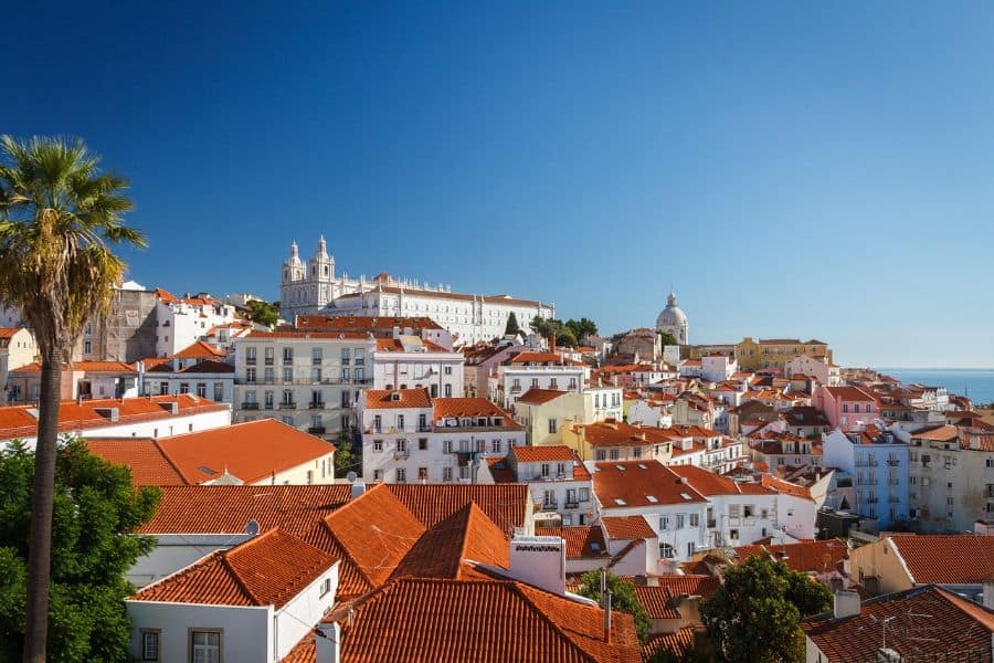 lisbon red roof buildings sp