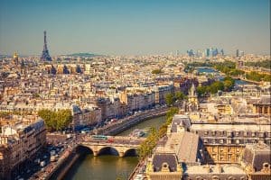 panoramic view of paris on a sunny day
