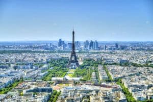 panoramic view of paris on sunny day sp
