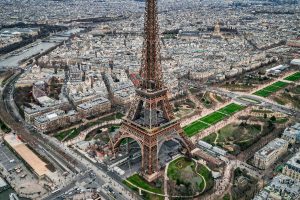 Aerial View of the Eiffel Tower and Paris sp