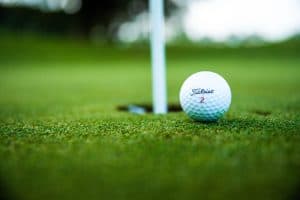golf ball on a green course sp